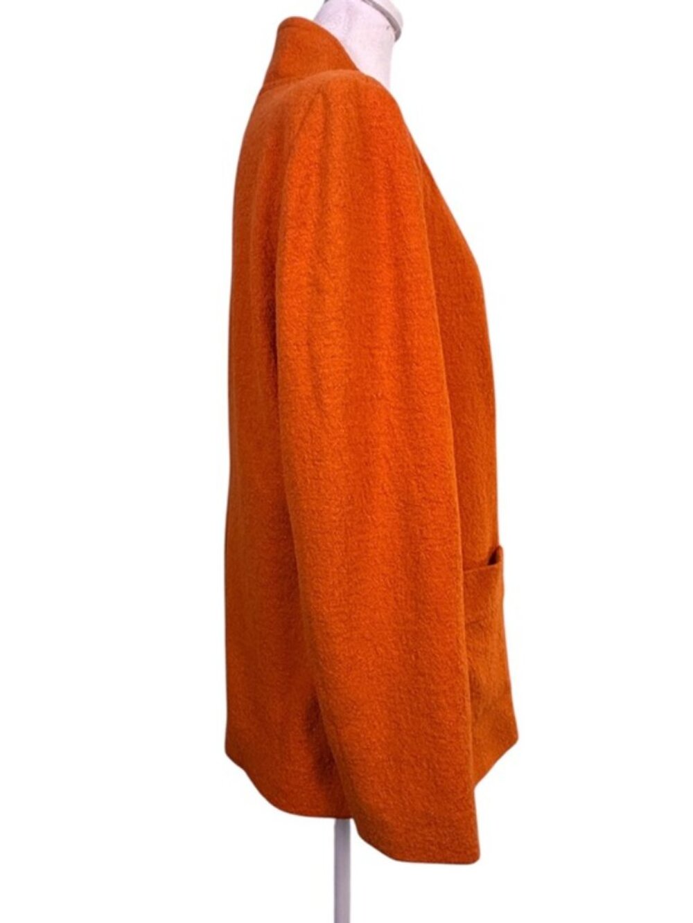 Doncaster Orange Wool Blend Jacket Size 12 Two Button Patch Pockets - Picture 2 of 11